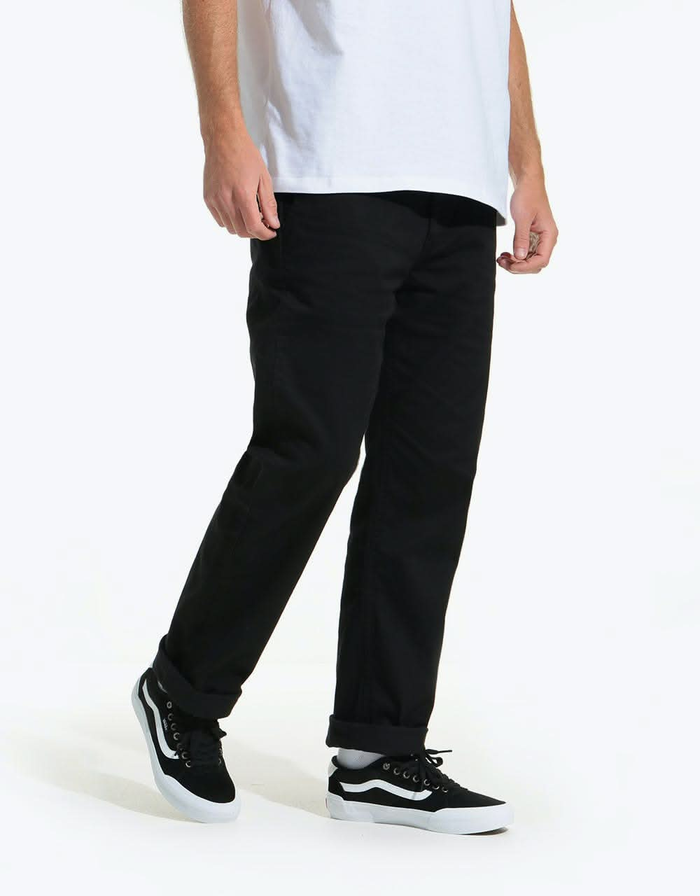 Route One Premium Relaxed Fit Chinos - Black