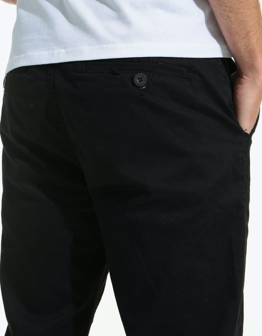 Route One Premium Relaxed Fit Chinos - Black