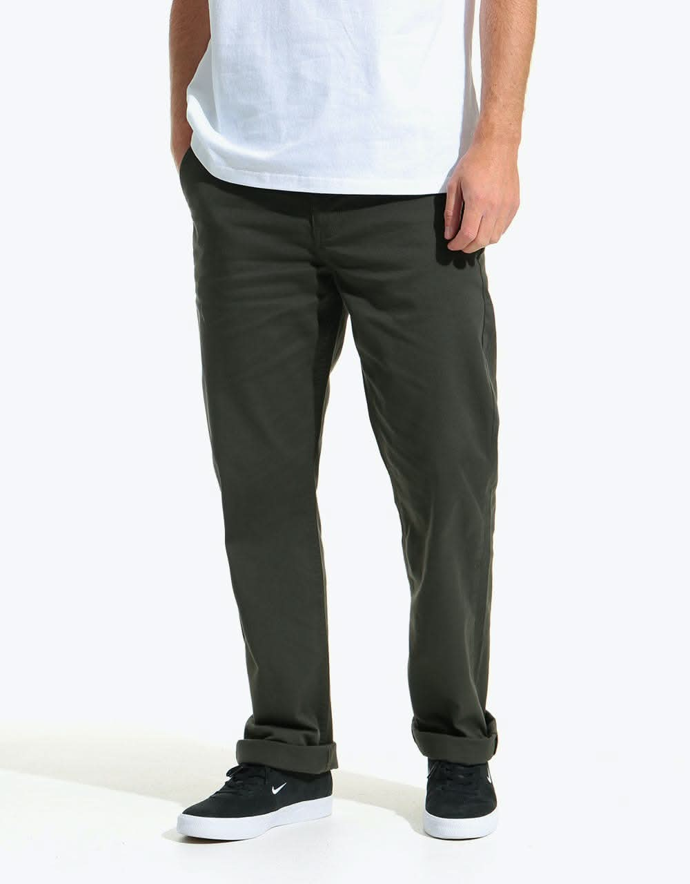 Route One Premium Relaxed Fit Chinos - Army