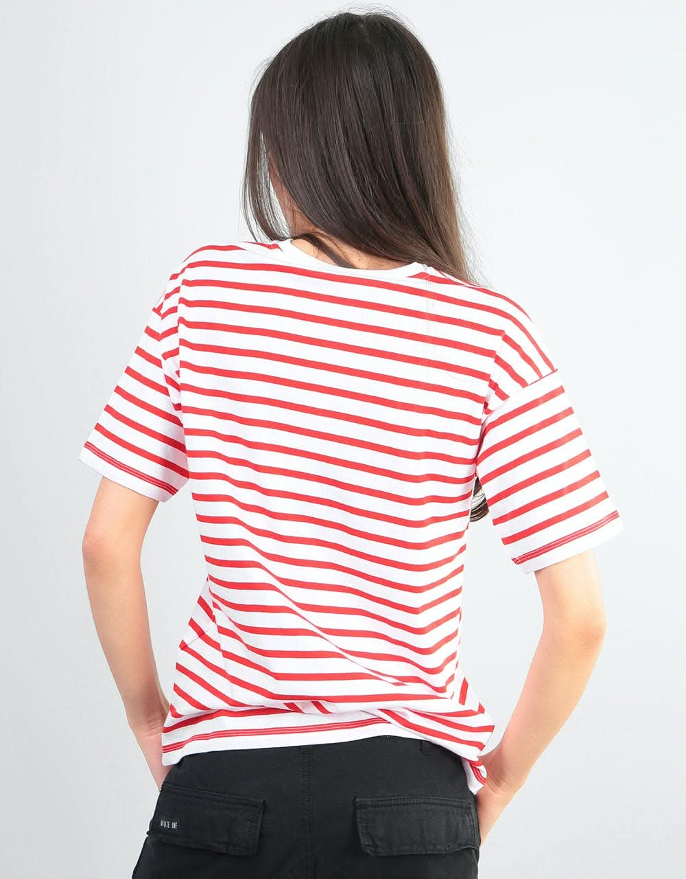 Carhartt WIP Womens Robie T-Shirt - Robie Stripe/White/Goji/Navy