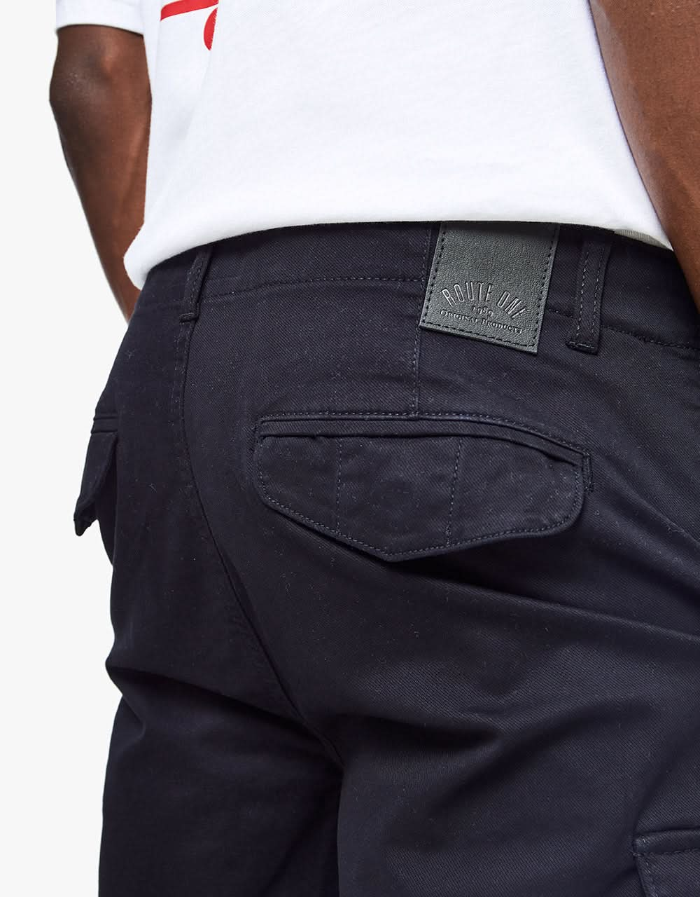 Route One Slim Cargo Shorts - Black