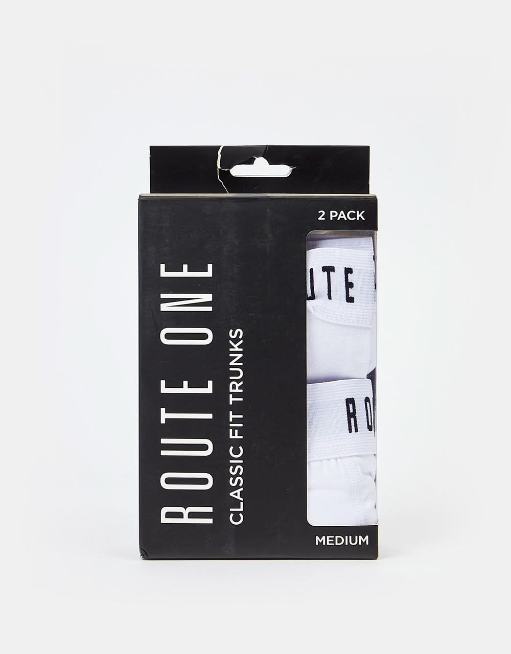 Route One Classic Boxer Shorts 2 Pack - White