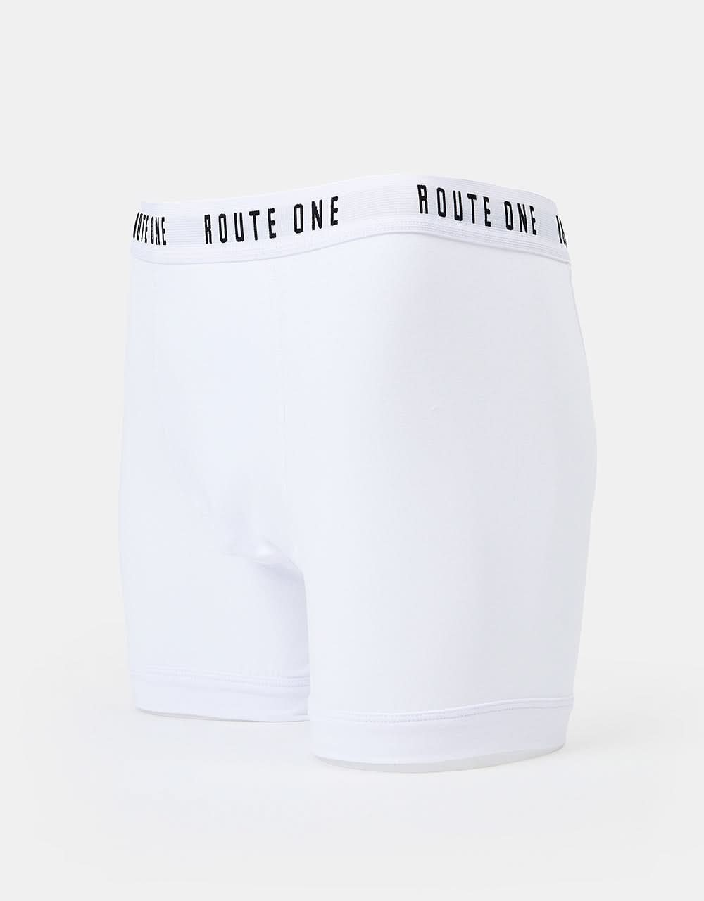 Route One Classic Boxer Shorts 2 Pack - White