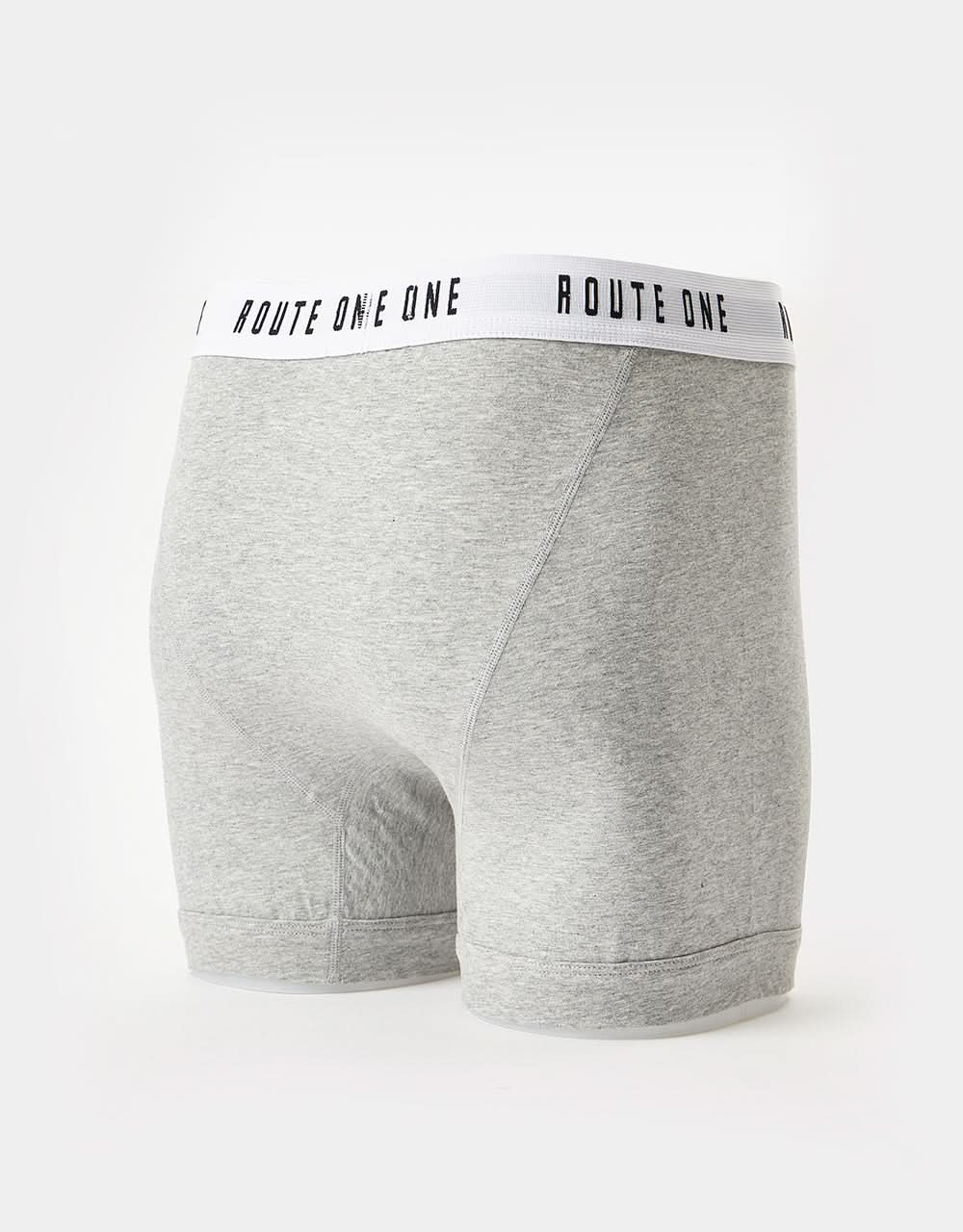 Route One Classic Boxer Shorts 2 Pack - Heather Grey