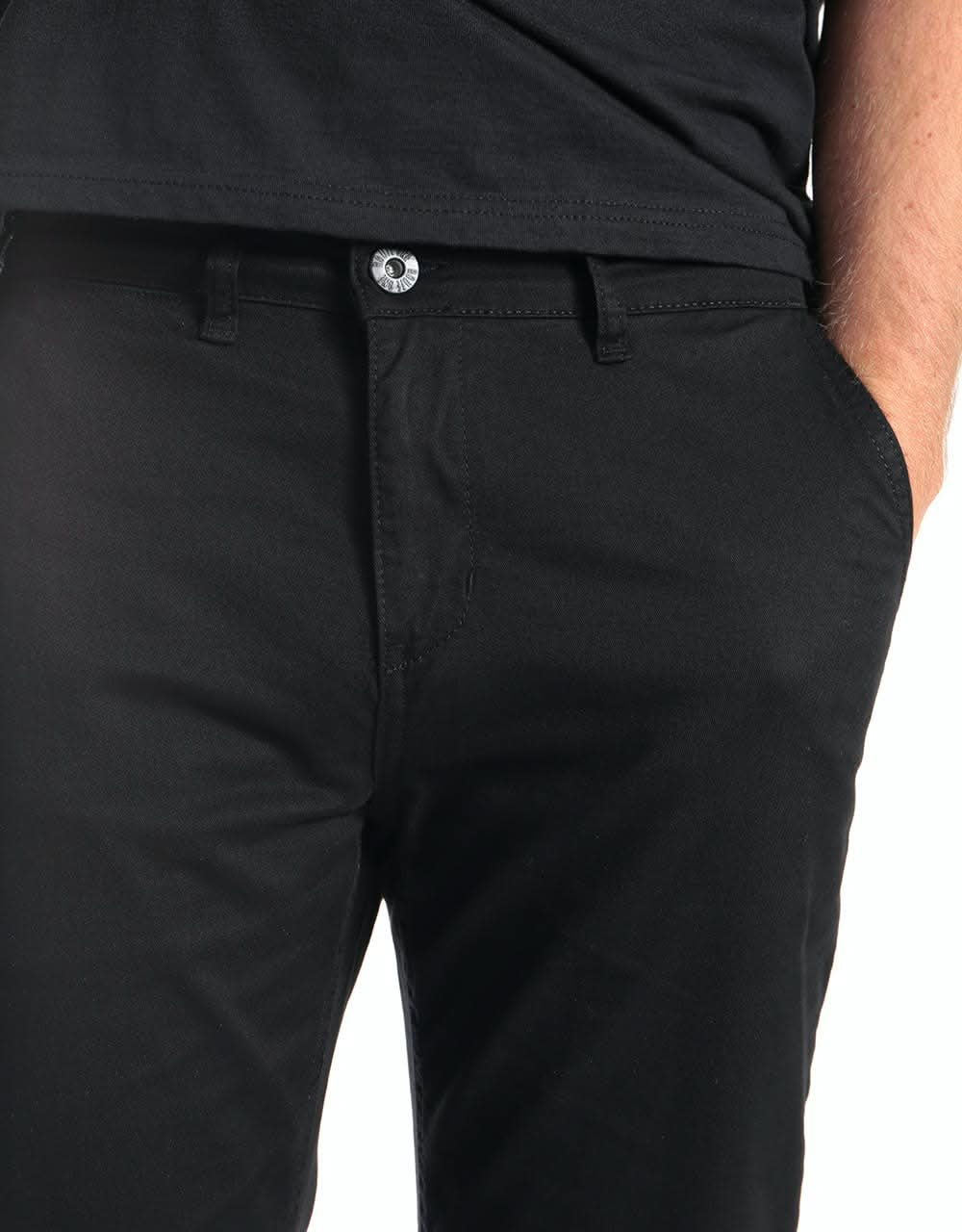 Route One Premium Slim Fit Chinos - Black