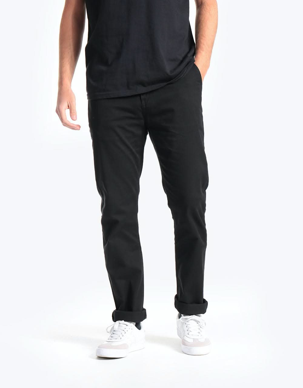 Route One Premium Slim Fit Chinos - Black