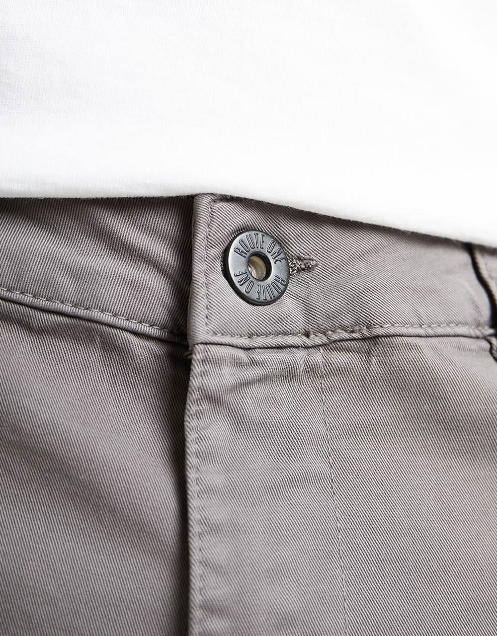 Route One Premium Slim Fit Chinos - Grey