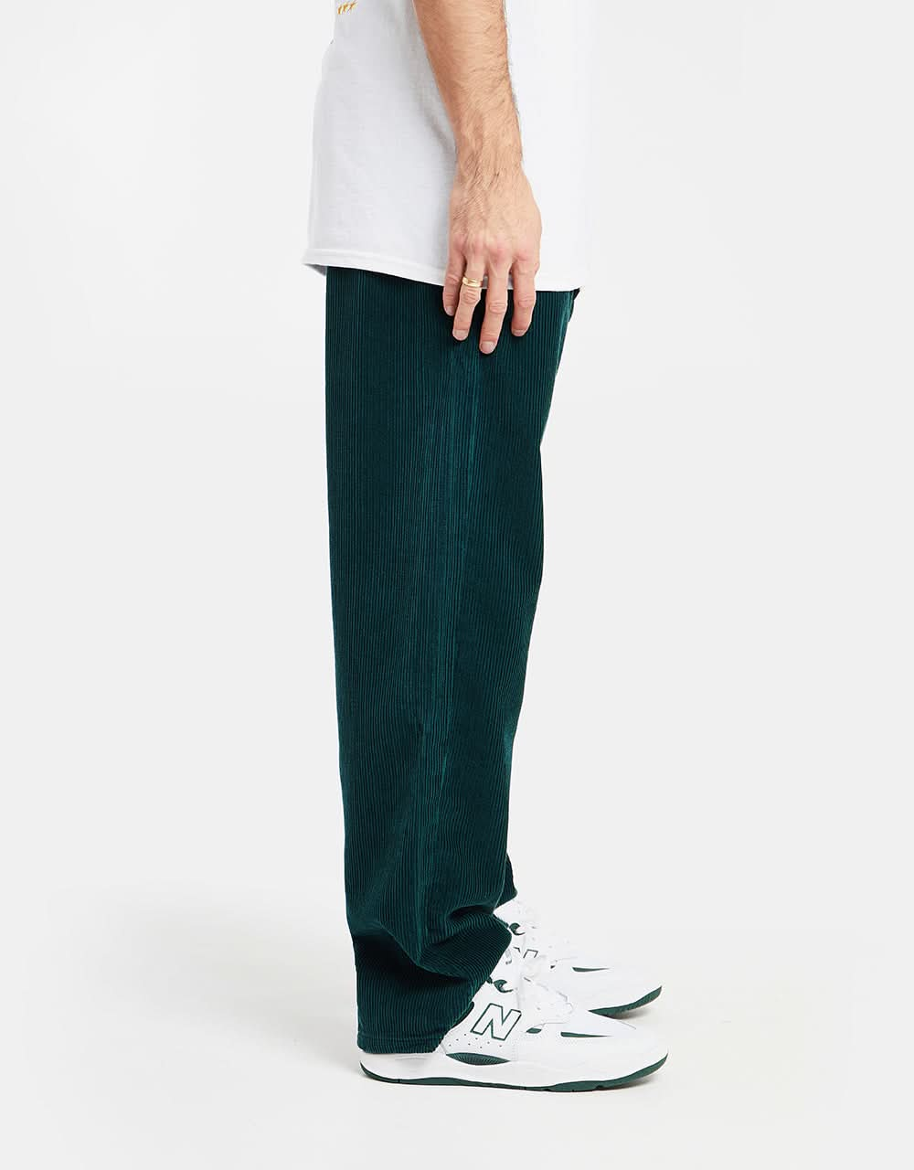 Route One Relaxed Fit Big Wale Cords - Forest Green