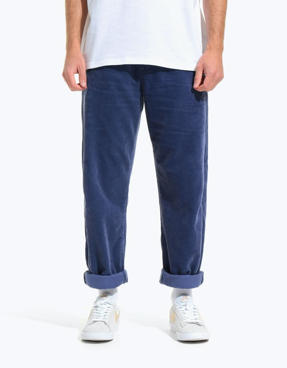 Route One Relaxed Fit Big Wale Cords - Dusk Blue