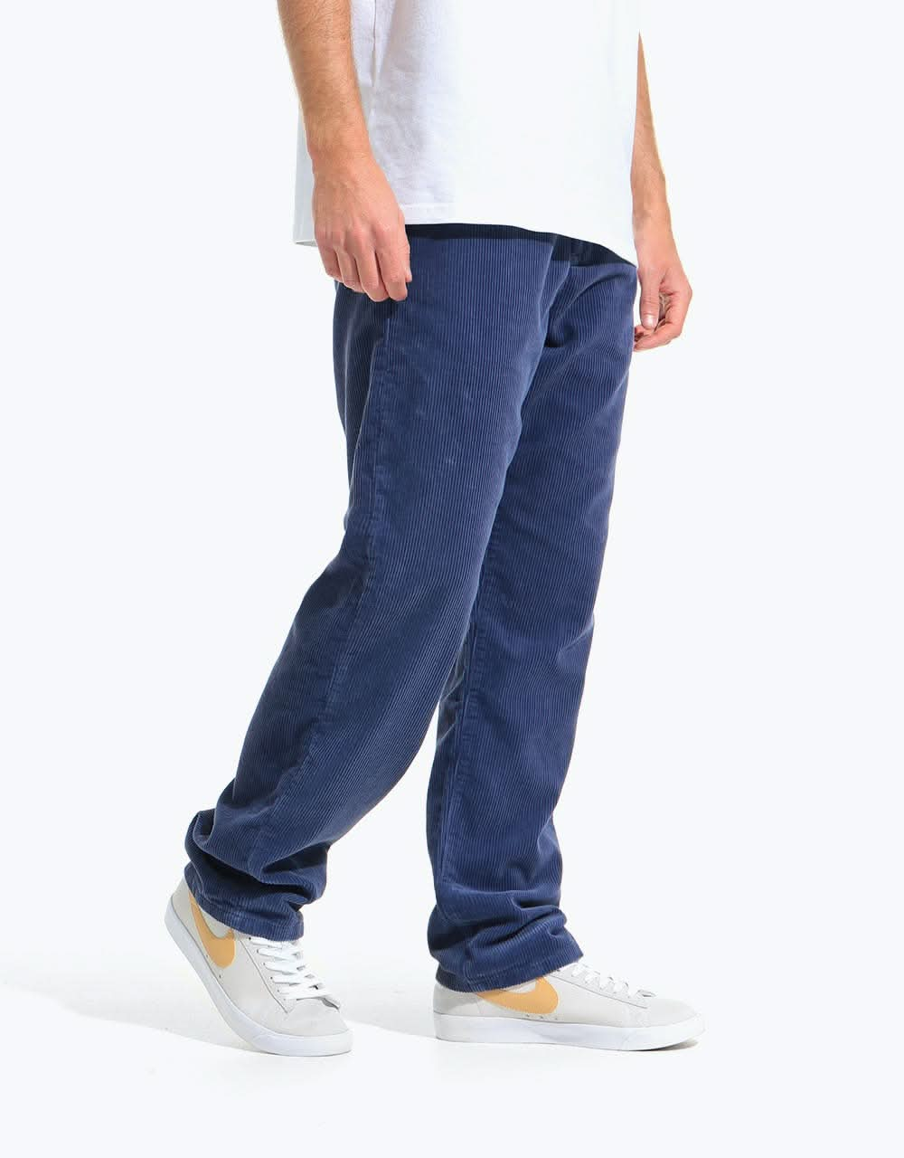 Route One Relaxed Fit Big Wale Cords - Dusk Blue