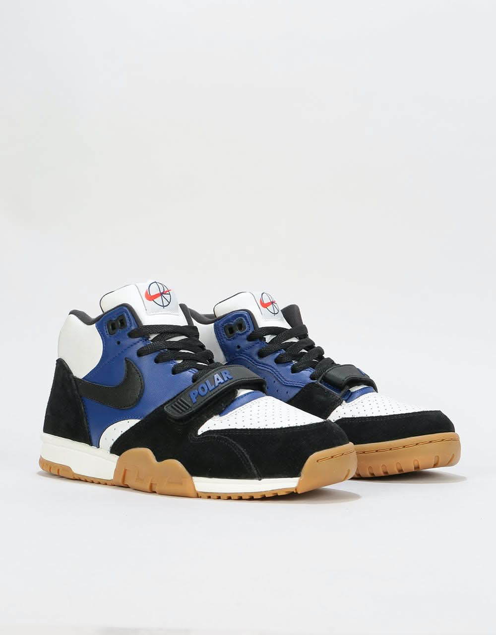 Nike SB x Polar Air Trainer 1 QS Skate Shoes - Black/Black-Deep Royal