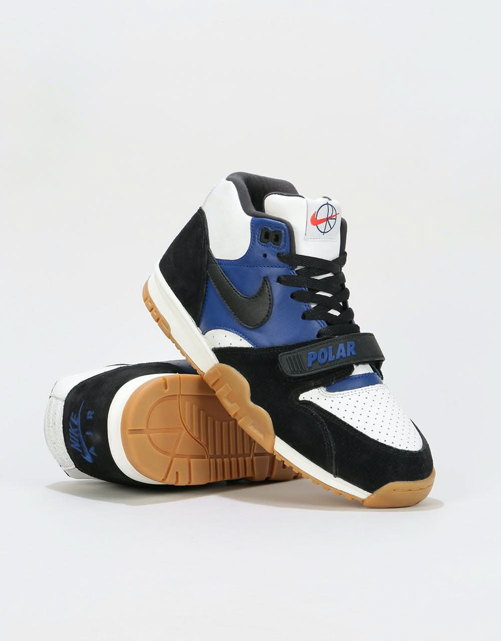 Nike SB x Polar Air Trainer 1 QS Skate Shoes - Black/Black-Deep Royal