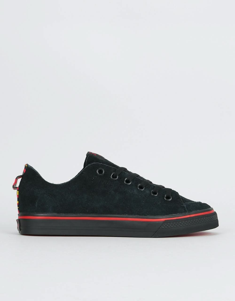 Adidas x Na-Kel Nizza RFS Skate Shoes - Black/Scarlet