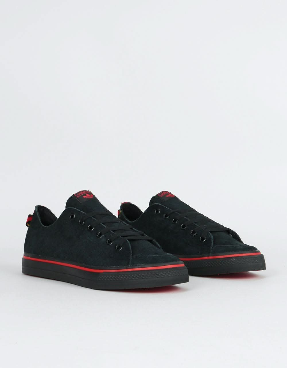 Adidas x Na-Kel Nizza RFS Skate Shoes - Black/Scarlet