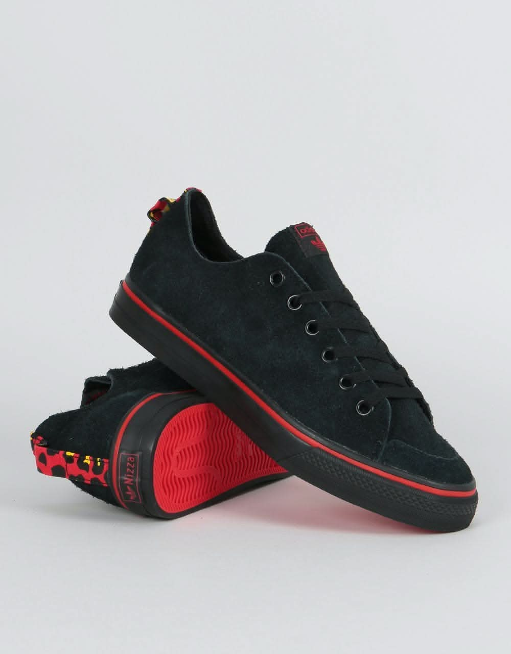 Adidas x Na-Kel Nizza RFS Skate Shoes - Black/Scarlet