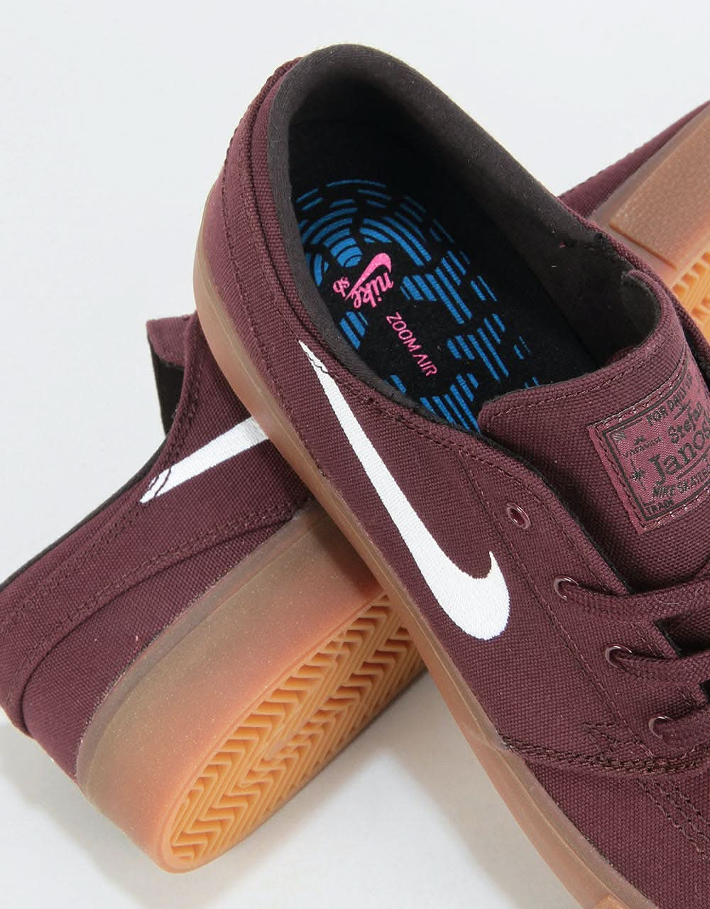 Nike SB Zoom Janoski RM Canvas Skate Shoes - Mahogany/White-Gum