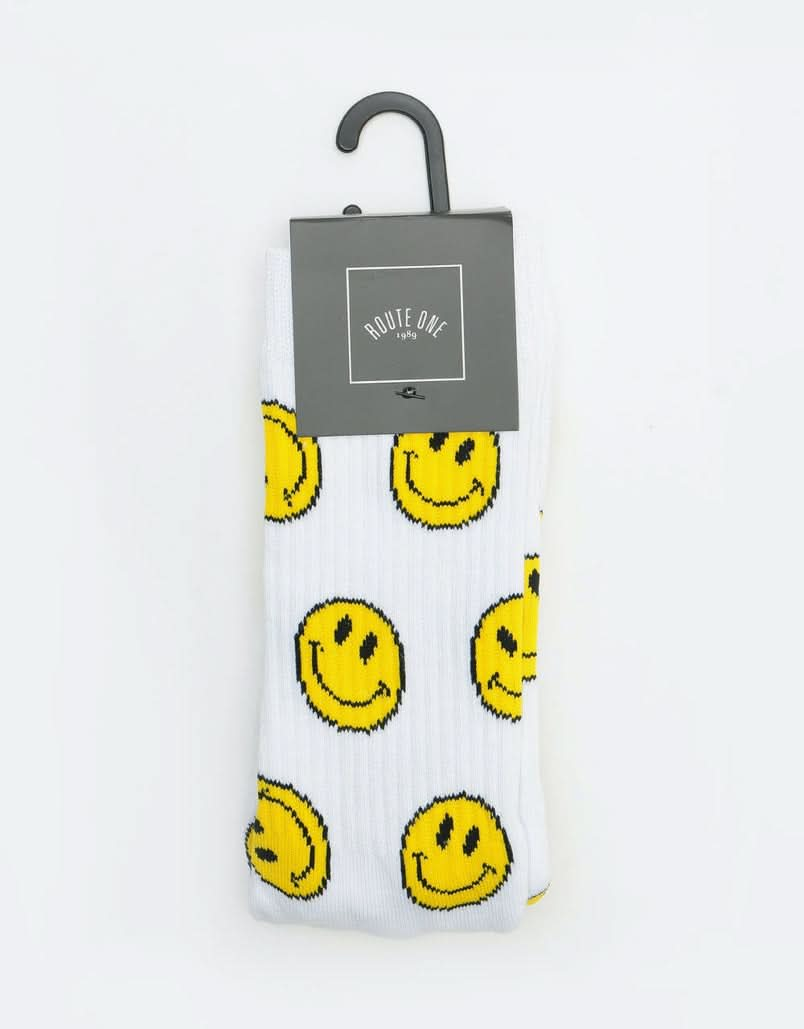 Route One Smile Socken – Weiß