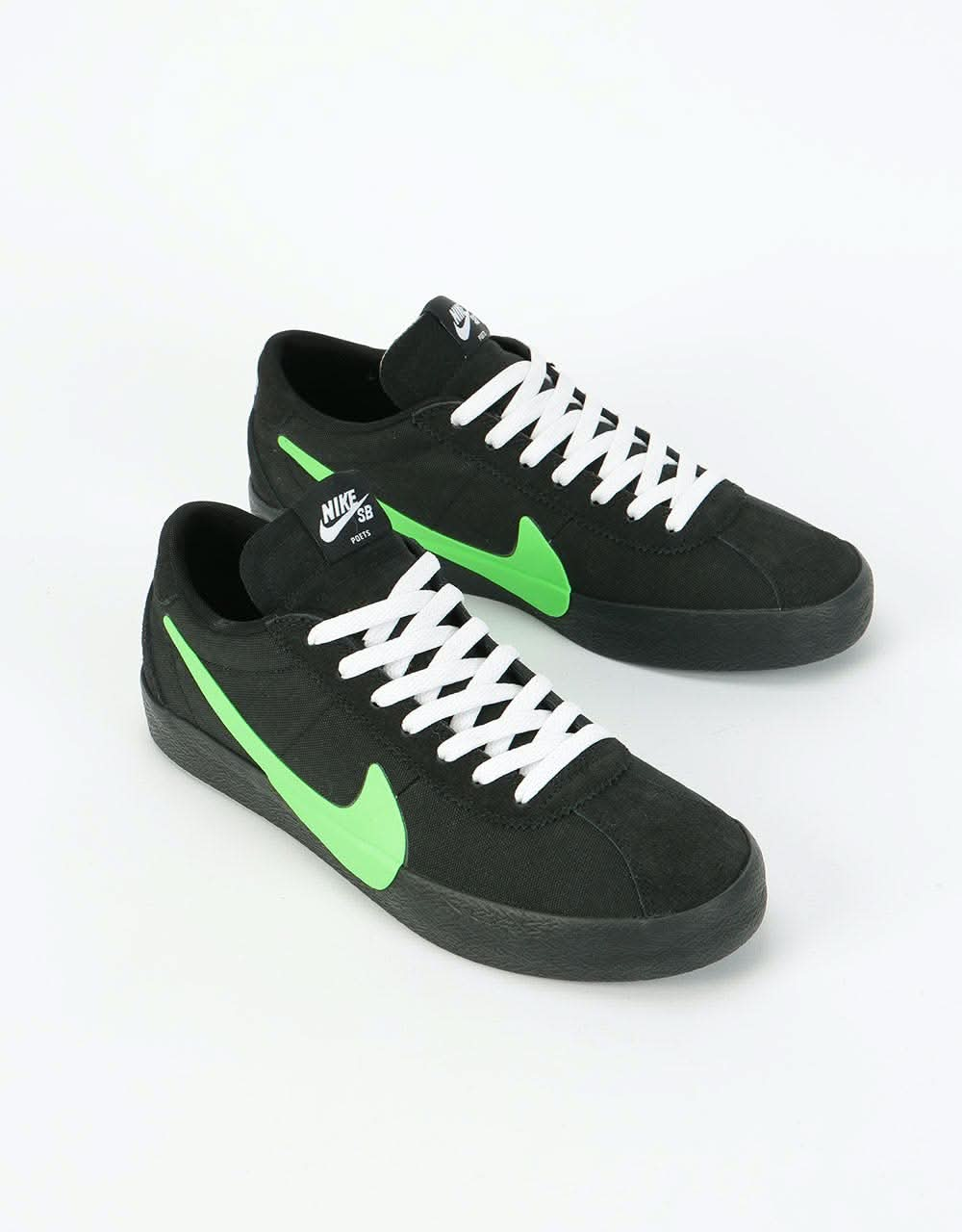 Nike SB x Poets Zoom Bruin QS Skate Shoes - Black/Voltage Green-White