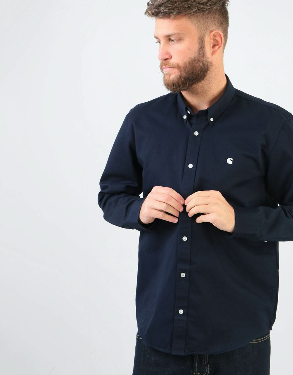 Carhartt WIP L/S Madison Shirt - Dark Navy/Wax