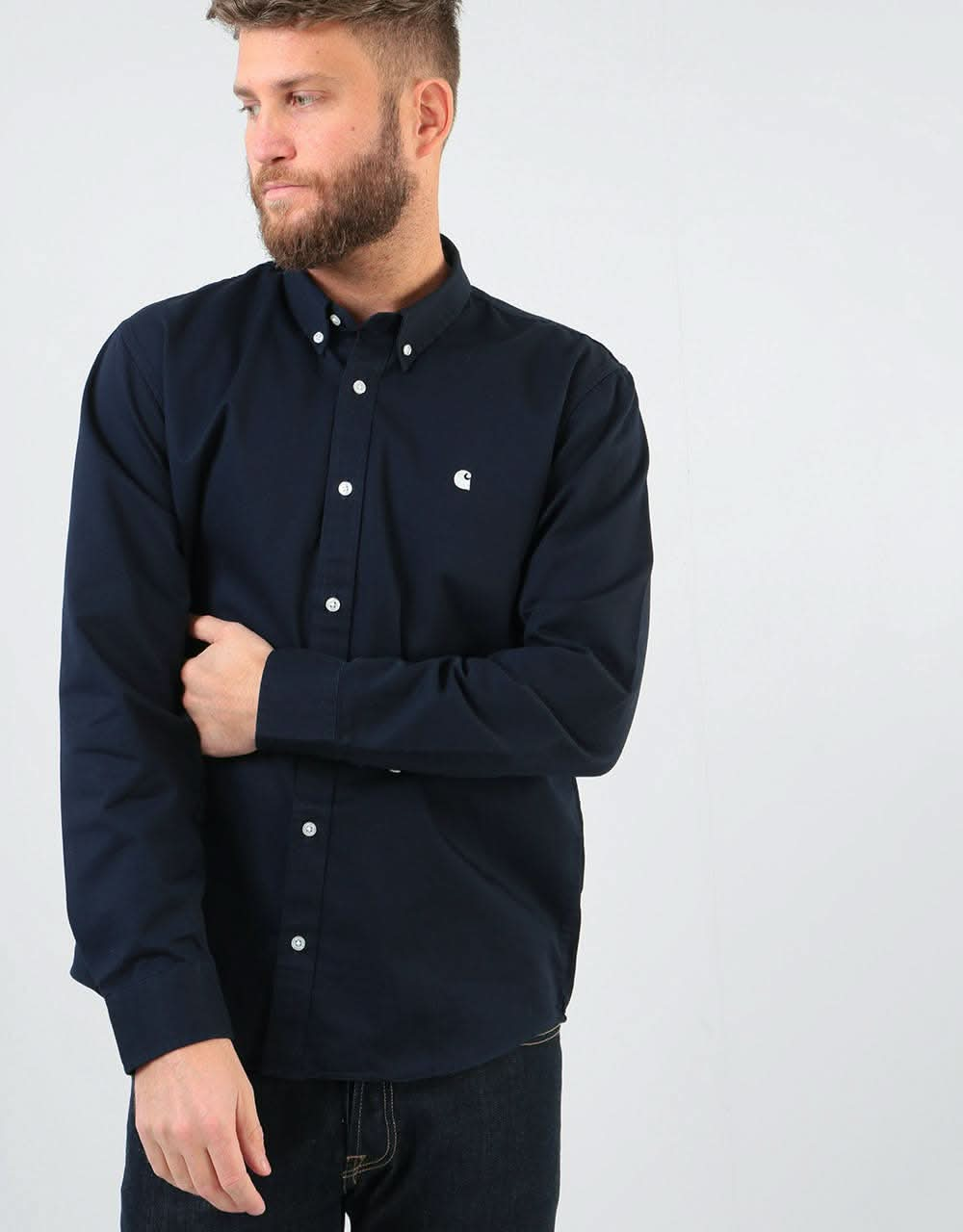 Carhartt WIP L/S Madison Shirt - Dark Navy/Wax