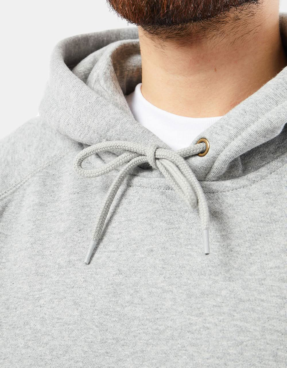 Carhartt WIP Hooded Chase Sweatshirt - Grey Heather/Gold