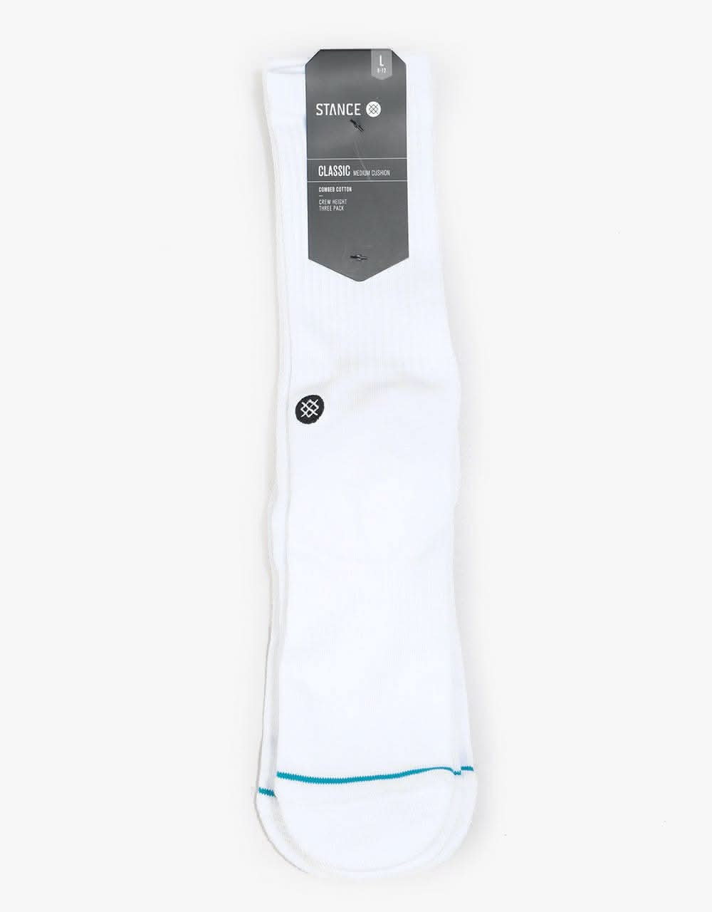 Stance Icon 3 Pack Classic Crew Socks - White