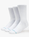 Stance Icon 3er-Pack klassische Crew-Socken – Weiß