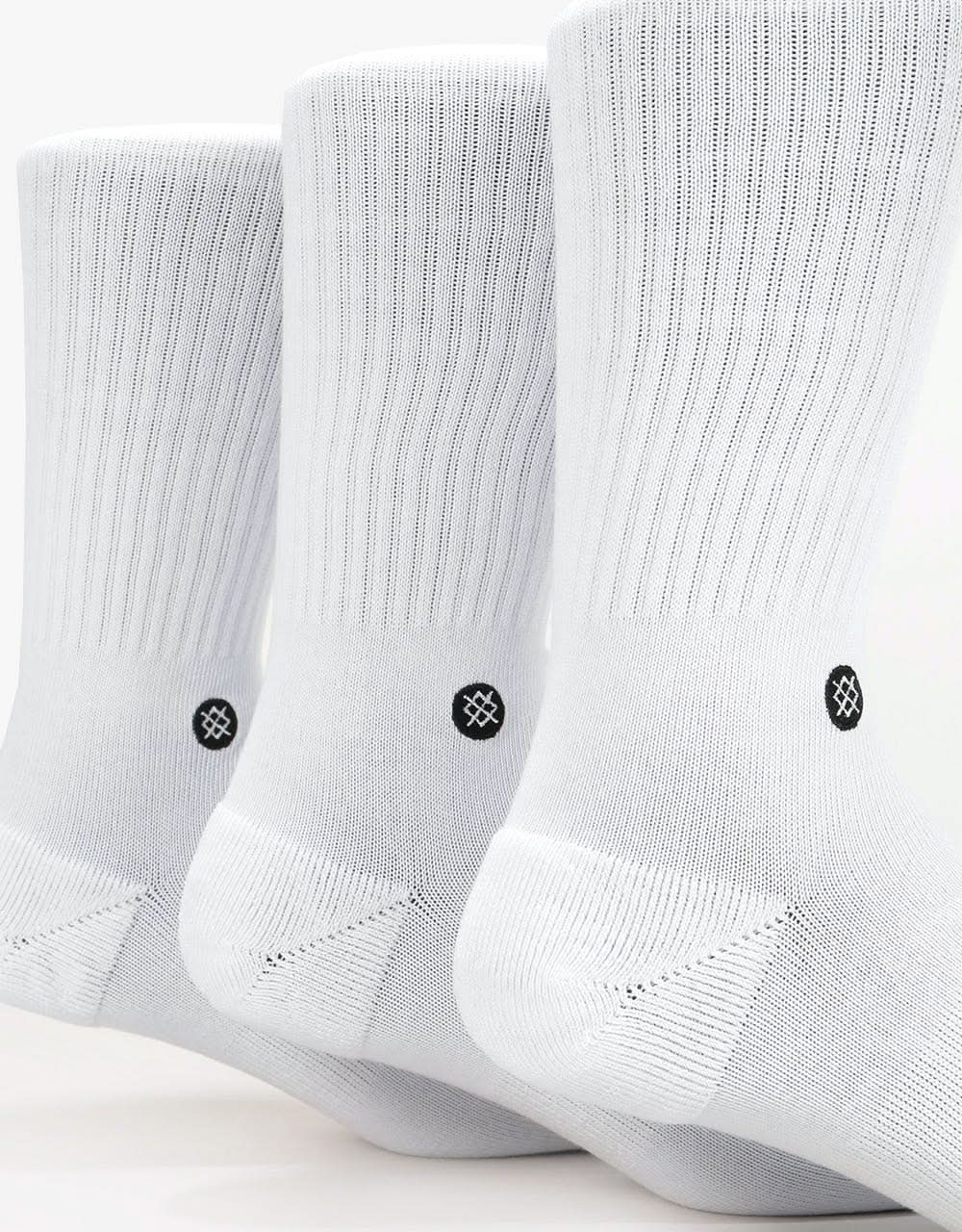 Stance Icon 3 Pack Classic Crew Socks - White