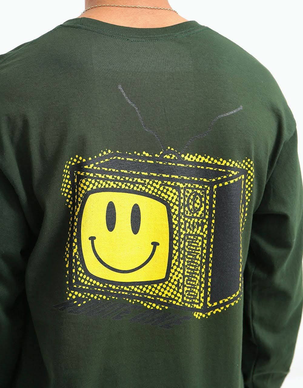 Route One Smile-Vision Long Sleeve T-Shirt - Forest Green