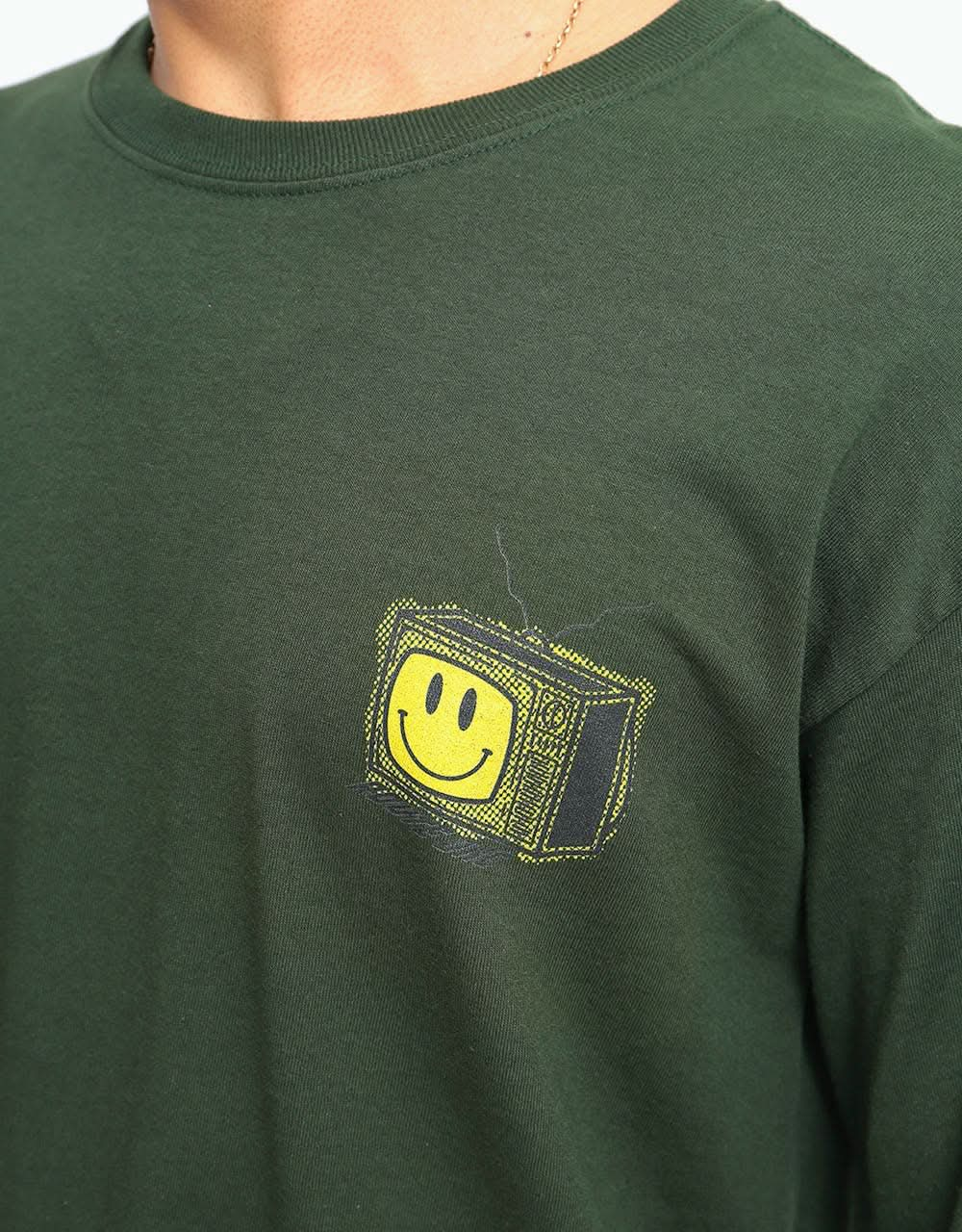 Route One Smile-Vision Long Sleeve T-Shirt - Forest Green