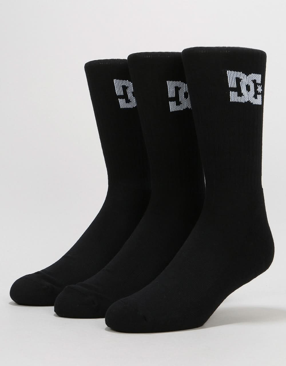 DC Crew Socks 3 Pack - Black