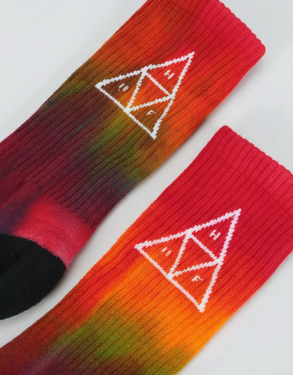 HUF Tiedye Triple Triangle Crew Socks - Rainbow