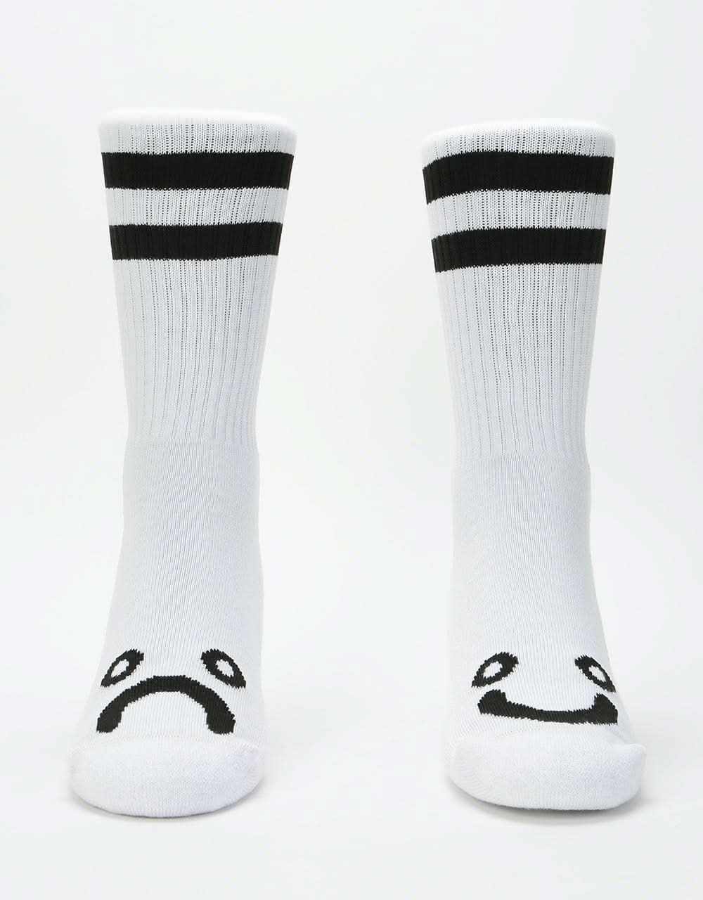 Polar Happy Sad Socks - White