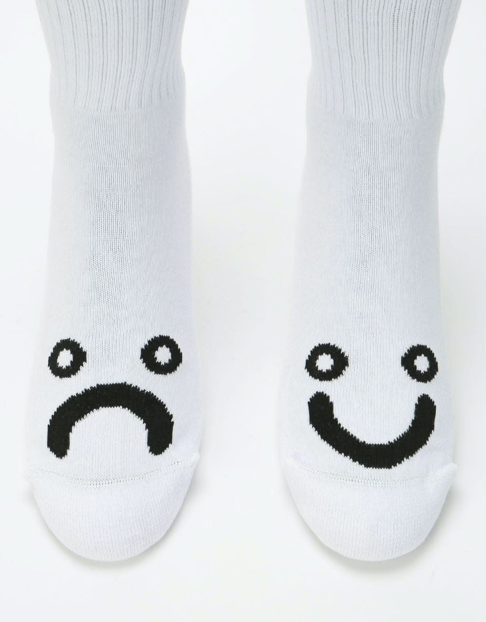 Polar Happy Sad Socks - White