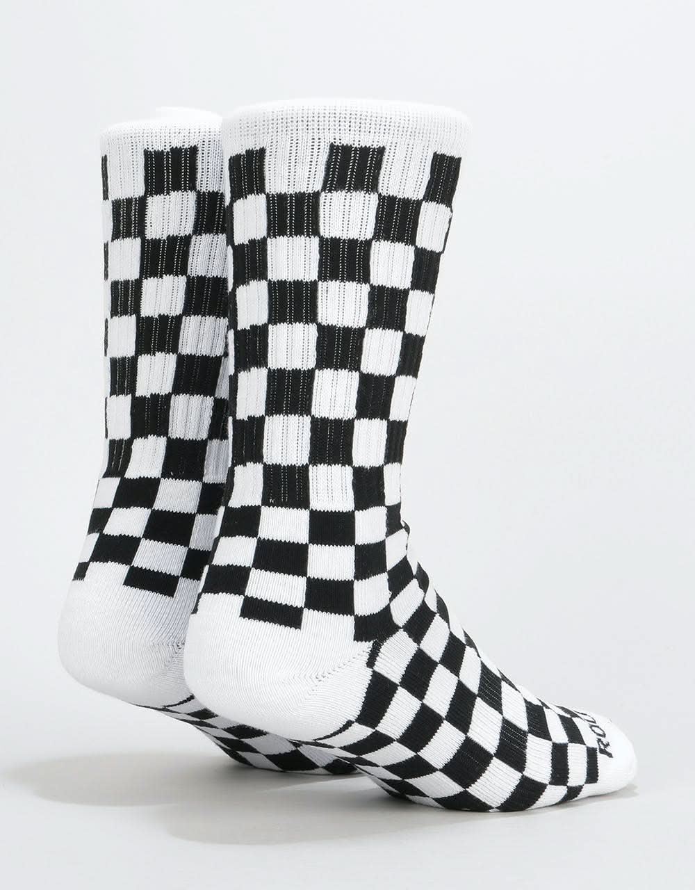 Route One Checkerboard Crew Socks - Black/White