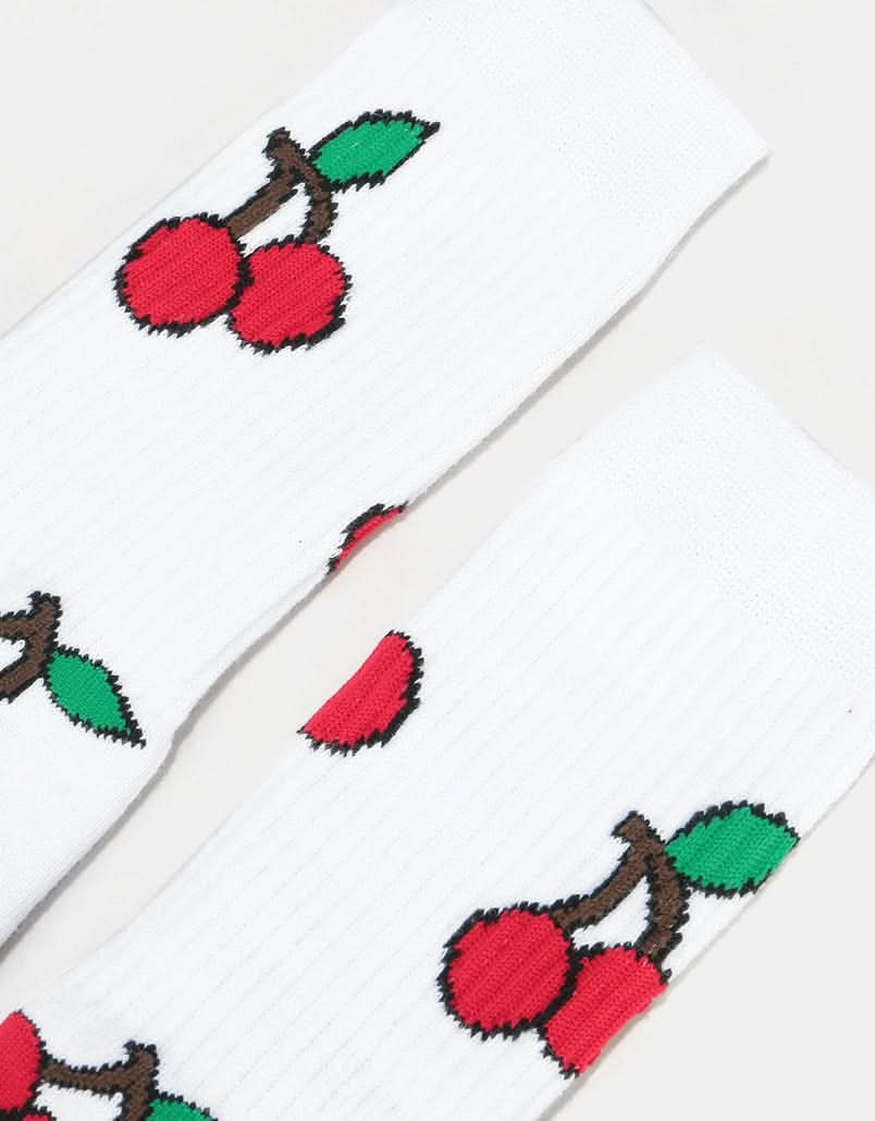 Route One Cherries Crew Socks - White