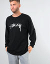 Stüssy Smooth Stock L/S T-Shirt - Black