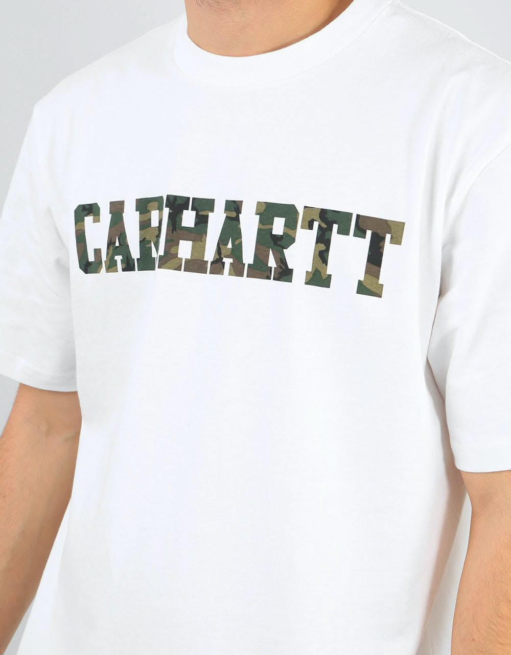 Carhartt WIP S/S College T-Shirt - White/Camo Laurel