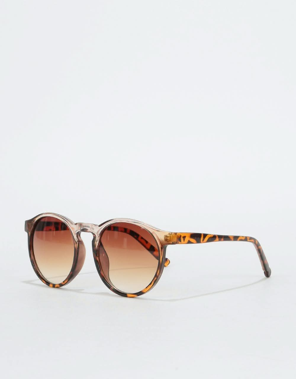 Route One Oval Sunglasses - Light Brown Tortoise