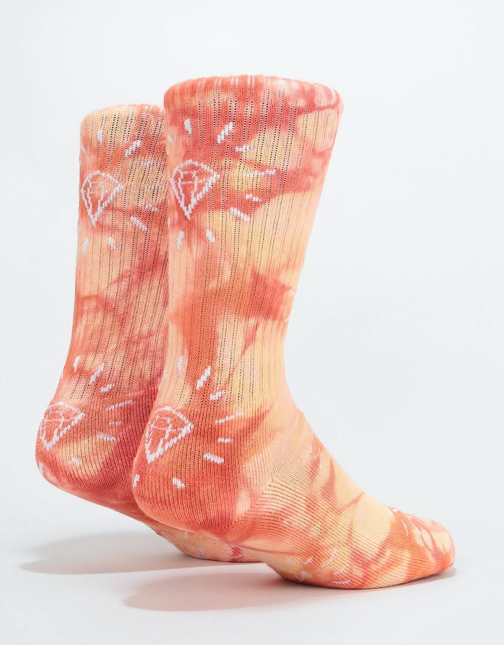 Diamond Supply Co. Outshine Washed Crew Socks - Coral