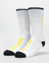 Spitfire Heads Up Socks - White/Black/Yellow