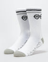 Chaussettes Krooked Big Eyes - Blanc/Gris/Noir