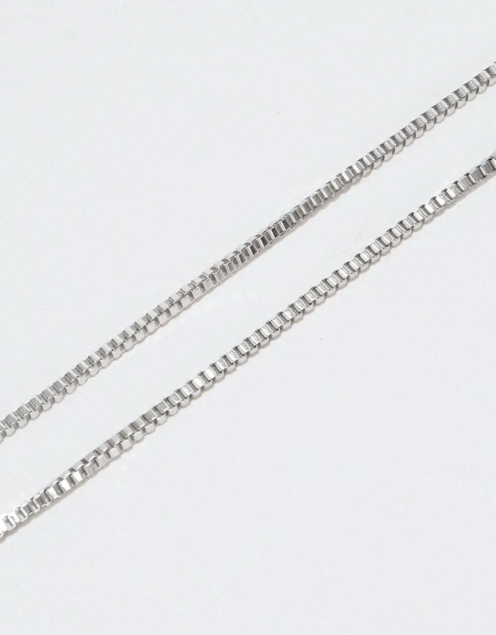 Midvs Co 28" Box Chain Necklace - White Gold