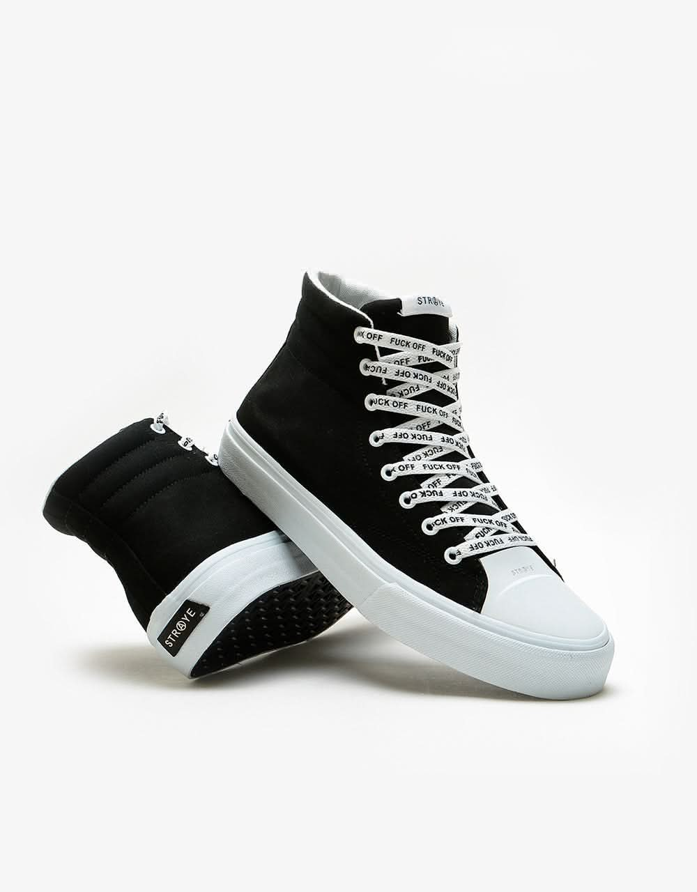 Straye Venice Skate Shoes - B&W F*CK