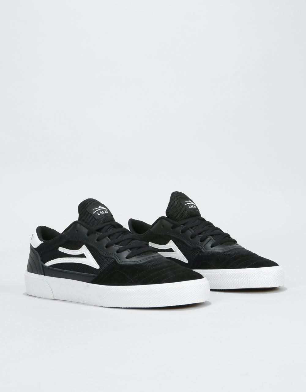 Lakai Cambridge Skate Shoes - Black/White Suede