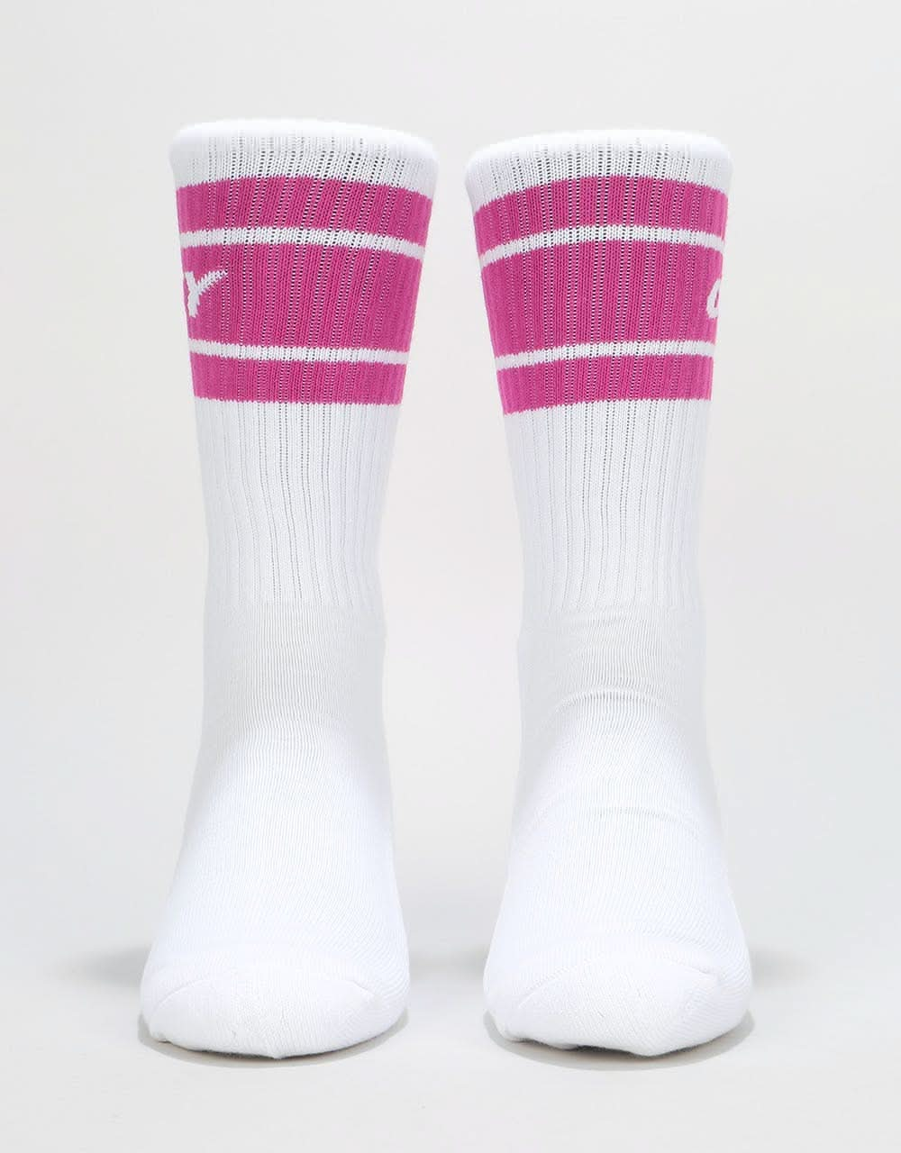 Obey Cooper II Socks - White / Fuschia