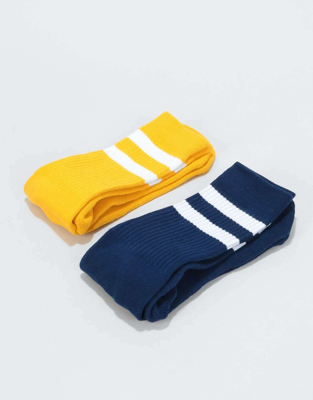 Route One Classic Crew Socks 2 Pack - Mustard/Navy