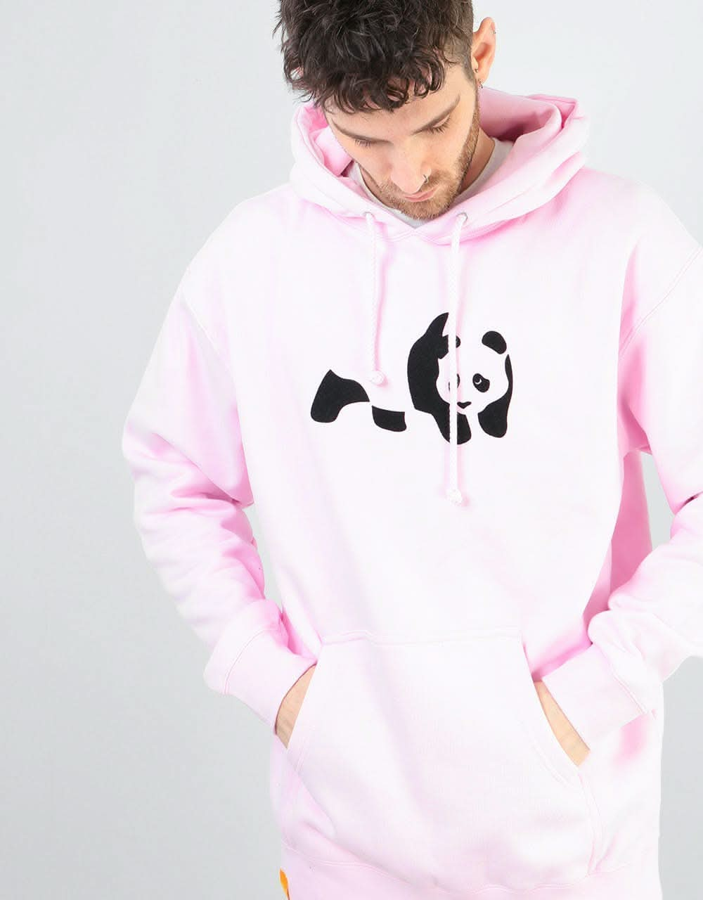 Enjoi Panda Flocking Pullover Hoodie - Light Pink