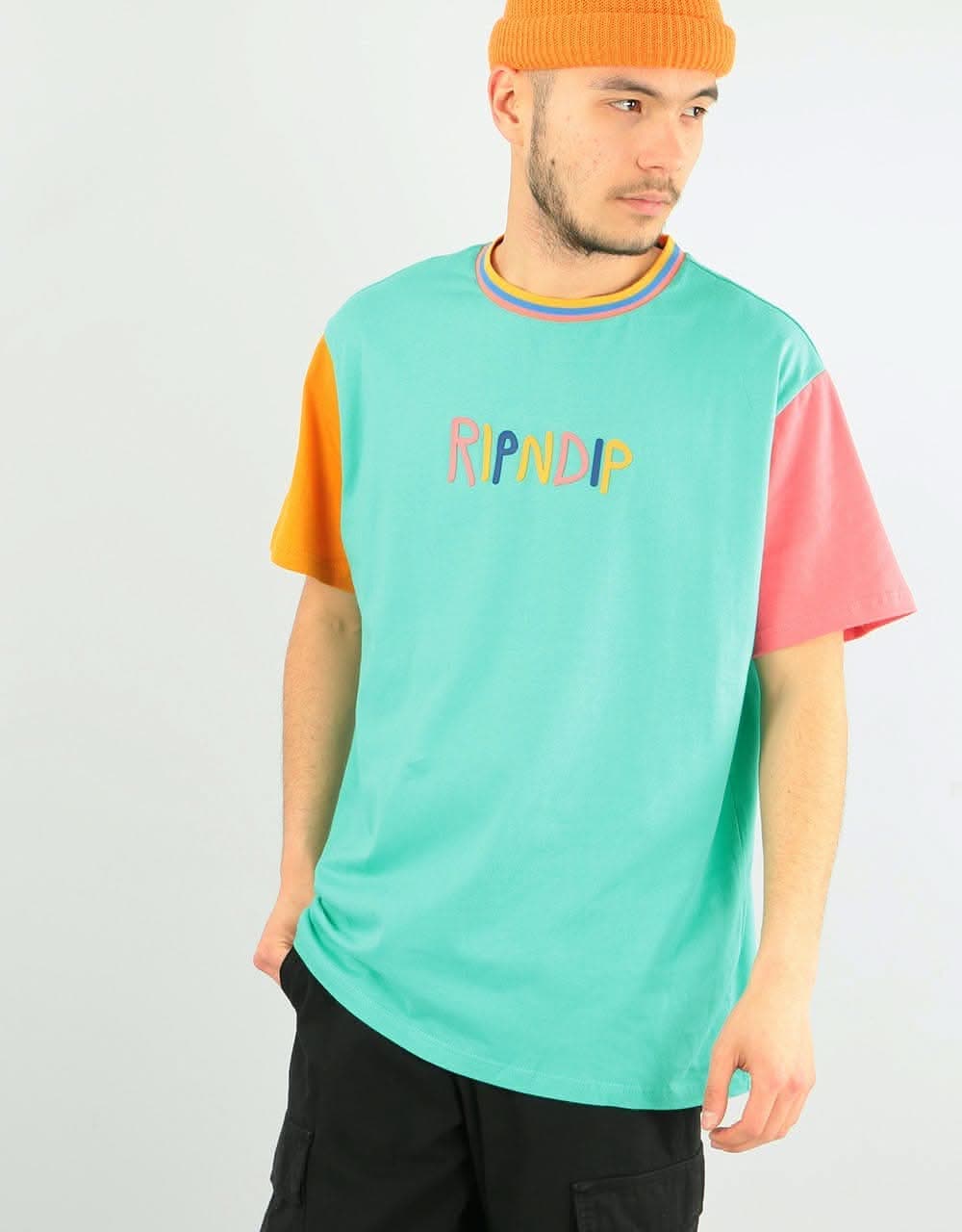 RIPNDIP Colourblock Multi Panel T-Shirt - Multi