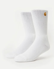 Carhartt WIP Chase Socken – Weiß/Gold